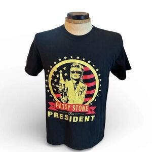 Rare 2016 Ab Fab ~Patsy Stone For President Tee Gildan Size M Black Heavy Cotton